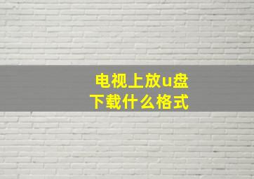 电视上放u盘 下载什么格式